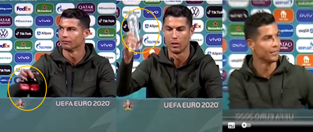 Cristiano Ronaldo versus Coca Cola ¿una embestida a la marca?